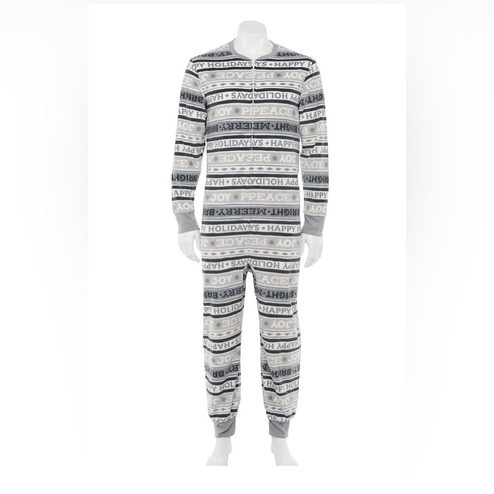 Men’s Christmas Winter Holiday One-piece Pajamas Size Large
